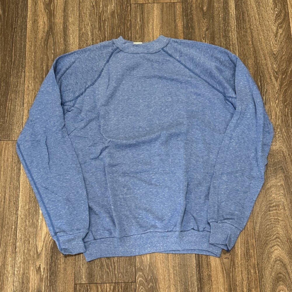 VTG Fruit of the Loom Sweatshirt Men's XL Blue Gussets Creslan 60s Blank USA